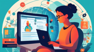 A DALL-E prompt for this article could be: Create a digital illustration showing a person using a laptop with a globe icon on the screen, connected through various pathways labeled 'Smart DNS Proxy Servers.' Surround the person with icons symbolizing security, speed, and global content access. The background should depict various international landmarks to represent unrestricted internet browsing.